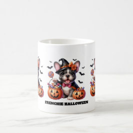 Cute French Bulldog Halloween Candy Witch Koffiemok