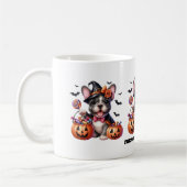 Cute French Bulldog Halloween Candy Witch Koffiemok (Links)