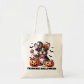 Cute French Bulldog Halloween Candy Witch Tote Bag (Voorkant)