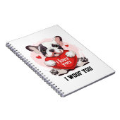 Cute French Bulldog I Woof You Spiral Notebook Notitieboek (Rechterzijde)