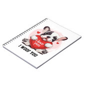 Cute French Bulldog I Woof You Spiral Notebook Notitieboek (Linkerzijde)