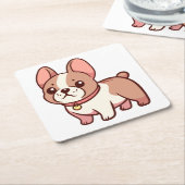 Cute French Bulldog Kartonnen Onderzetters (Schuin)