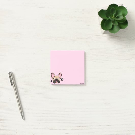 Cute French Bulldog Kawaii Light Roze Post-it® Notes (Kantoor)