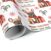Cute French Bulldog Kerstmis Cadeaupapier (Rol Hoek)