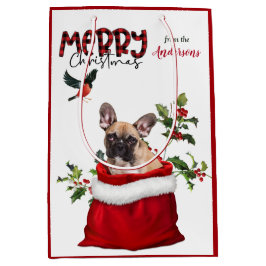 Cute French Bulldog Kerstmis Medium Cadeauzakje