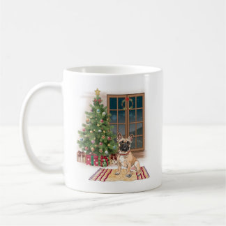 Cute French Bulldog kerstMok Koffiemok