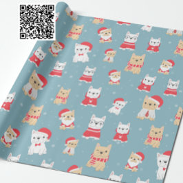 Cute French Bulldog kerstpattern Cadeaupapier