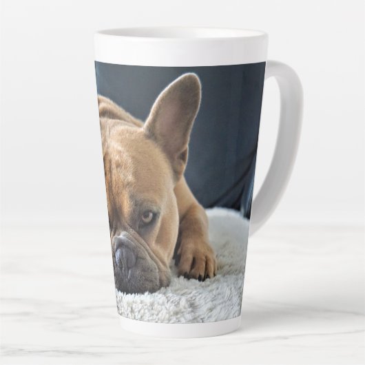 Cute French Bulldog Latte Mok (Rechterhoek)