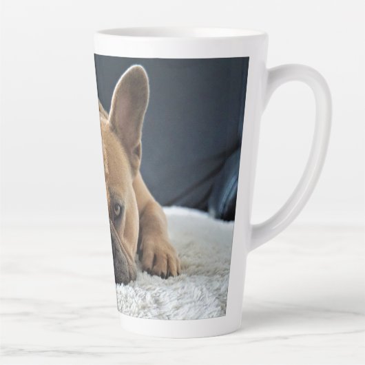Cute French Bulldog Latte Mok (Rechts)