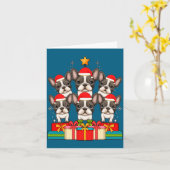 Cute French Bulldog Le Frenchie Christmas Tree Xma Kaart (Gele Bloem)