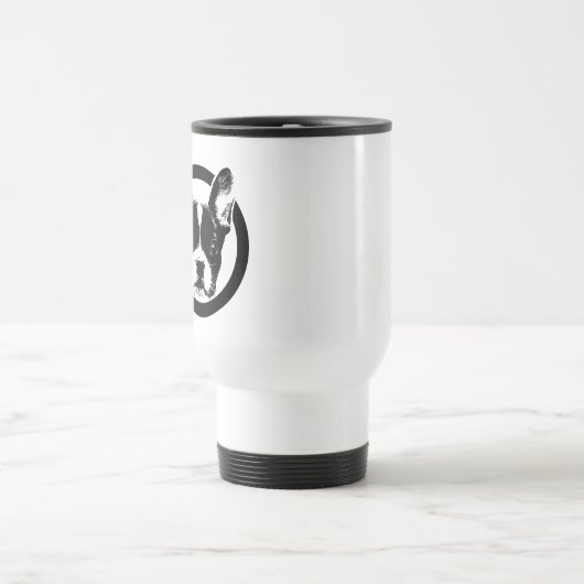 Cute French Bulldog Logo Reisbeker (Center)