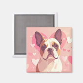 Cute French Bulldog Love Magnet (Voorkant / Achterkant)