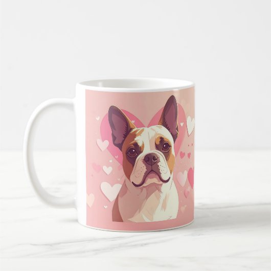 Cute French Bulldog Love Mug Koffiemok (Links)
