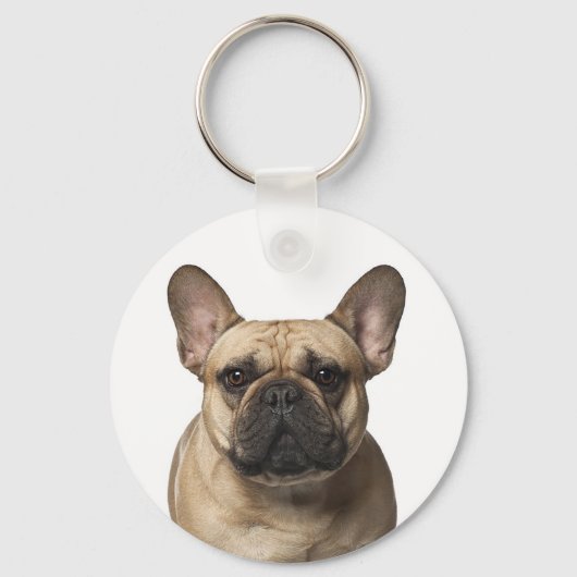 Cute French Bulldog Ma Frenchie Dad Puppy Dog Sleutelhanger (Voorkant)