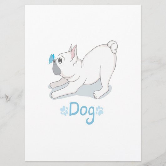 Cute French bulldog met Butterfly Menu (Voorkant)