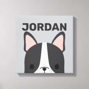 Cute French Bulldog met Personalized Name Canvas