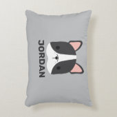 Cute French Bulldog met Persoonlijke naam Accent Kussen (Voorkant(Verticaal))