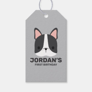 Cute French Bulldog met Persoonlijke naam Cadeaulabel