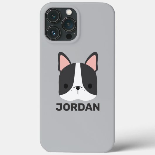 Cute French Bulldog met Persoonlijke naam Case-Mate iPhone Case (Achterkant)