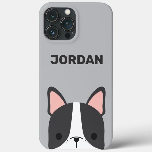Cute French Bulldog met Persoonlijke naam Case-Mate iPhone Case (Achterkant)