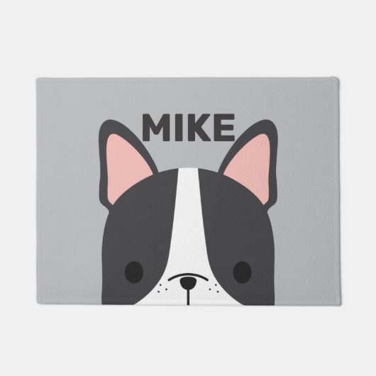 Cute French Bulldog met Persoonlijke naam Deurmat (Voorkant)
