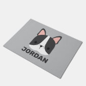 Cute French Bulldog met Persoonlijke naam Deurmat (Schuin)
