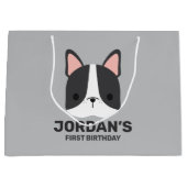Cute French Bulldog met Persoonlijke naam Groot Cadeauzakje (Voorkant)