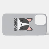 Cute French Bulldog met Persoonlijke naam iPhone Hoesje (Achterkant horizontaal)