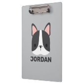 Cute French Bulldog met Persoonlijke naam Klembord (Links)
