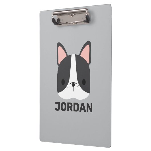 Cute French Bulldog met Persoonlijke naam Klembord (Links)
