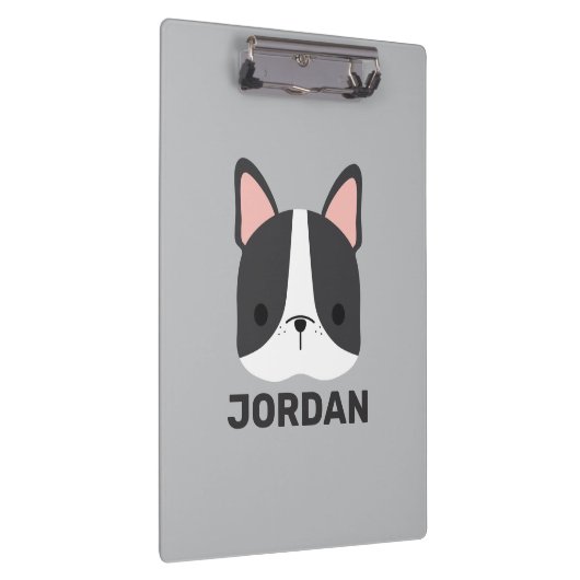 Cute French Bulldog met Persoonlijke naam Klembord (Rechts)