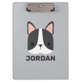Cute French Bulldog met Persoonlijke naam Klembord (Voorkant)