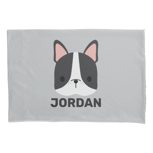 Cute French Bulldog met Persoonlijke naam Kussensloop (Voorkant)