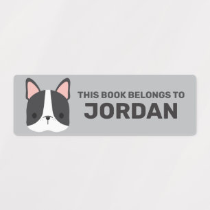 Cute French Bulldog met Persoonlijke naam Labels