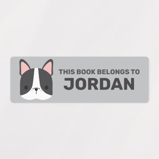 Cute French Bulldog met Persoonlijke naam Labels (Design 1)