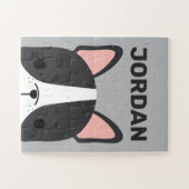 Cute French Bulldog met Persoonlijke naam Legpuzzel (Horizontaal)