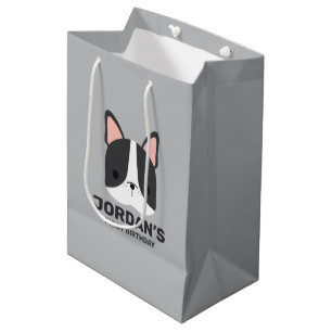 Cute French Bulldog met Persoonlijke naam Medium Cadeauzakje