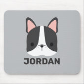 Cute French Bulldog met Persoonlijke naam Muismat (Voorkant)