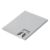 Cute French Bulldog met Persoonlijke naam Notitieblok (Linkerzijde)