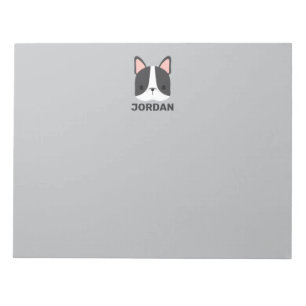 Cute French Bulldog met Persoonlijke naam Notitieblok