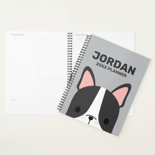Cute French Bulldog met Persoonlijke naam Planner (Display)