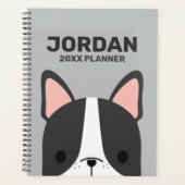 Cute French Bulldog met Persoonlijke naam Planner (Voorkant)