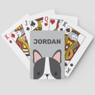Cute French Bulldog met Persoonlijke naam Pokerkaarten