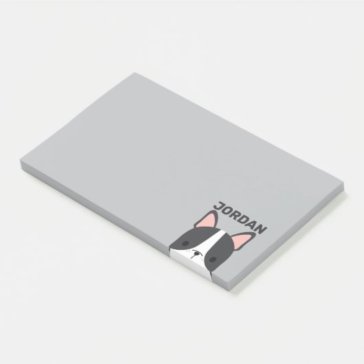 Cute French Bulldog met Persoonlijke naam Post-it® Notes (Schuin)