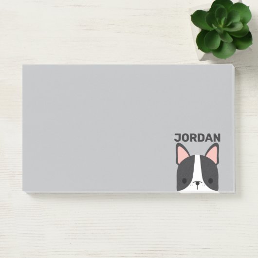 Cute French Bulldog met Persoonlijke naam Post-it® Notes (Kantoor)