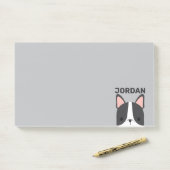 Cute French Bulldog met Persoonlijke naam Post-it® Notes (Op bureau)