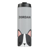 Cute French Bulldog met Persoonlijke naam Thermosbeker (Voorkant)