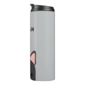 Cute French Bulldog met Persoonlijke naam Thermosbeker (Geroteerd rechts)