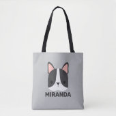 Cute French Bulldog met Persoonlijke naam Tote Bag (Voorkant)