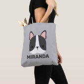 Cute French Bulldog met Persoonlijke naam Tote Bag (Dichtbij)
